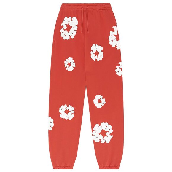 Denim Tears The Cotton Wreath Sweatpants Red - Picture 1 of 2